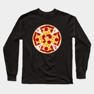 pizza slice on plate Long Sleeve T-Shirt